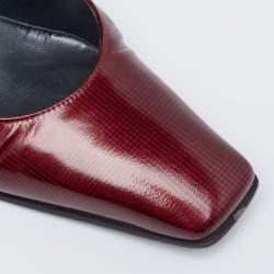 Stuart Weitzman Burgundy Printed Patent Leather Square Toe Pumps Size 36