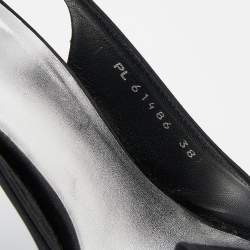 Stuart Weitzman Black Satin Slingback Platform Sandals Size 38