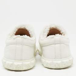 Stuart Weitzman White Leather Lace Up Sneakers Size 37.5 