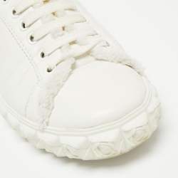 Stuart Weitzman White Leather Lace Up Sneakers Size 37.5 