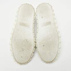 Stuart Weitzman White Leather Lace Up Sneakers Size 37.5 