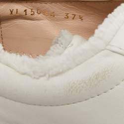 Stuart Weitzman White Leather Lace Up Sneakers Size 37.5 