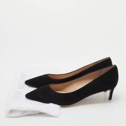 Stuart Weitzman Black Suede Anny Pointed Toe Pumps Size 37.5