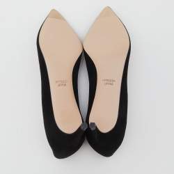 Stuart Weitzman Black Suede Anny Pointed Toe Pumps Size 37.5