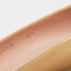 Stuart Weitzman Beige Patent Leather Cork Platform Wedge Pumps Size 37