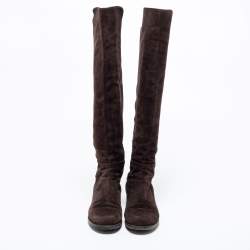 Stuart Weitzman Brown Suede Knee Length Boots Size 34.5