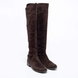 Stuart Weitzman Brown Suede Knee Length Boots Size 34.5