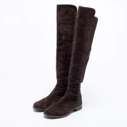 Stuart Weitzman Brown Suede Knee Length Boots Size 34.5