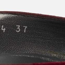 Pre Owned Stuart Weitzman Burgundy Suede Rosita Round Toe Pumps Size 37