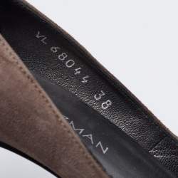 Pre Owned حذاء كعب عالي ستيوارت وايتزمان بيكابو سويدي رصاصي مقاس 38