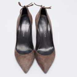 Pre Owned حذاء كعب عالي ستيوارت وايتزمان بيكابو سويدي رصاصي مقاس 38