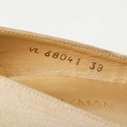 Stuart Weitzman Beige Suede Peekabow Pumps Size 38