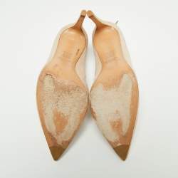 Stuart Weitzman Beige Suede Peekabow Pumps Size 38