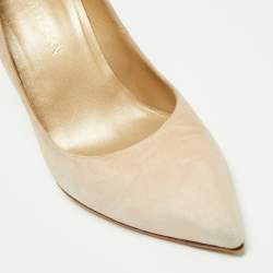 Stuart Weitzman Beige Suede Peekabow Pumps Size 38