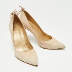 Stuart Weitzman Beige Suede Peekabow Pumps Size 38