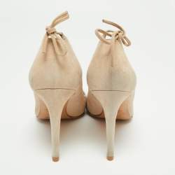 Stuart Weitzman Beige Suede Peekabow Pumps Size 38