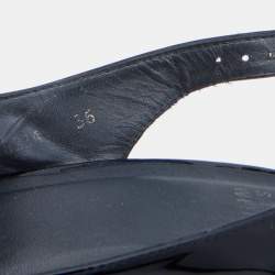 Stuart Weitzman Black Patent Leather Jean Peep Toe Cork Platform Wedge Slingback Sandals Size 36