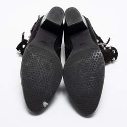 Stuart Weitzman Black Suede Studded Accents Ankle Boots Size 37.5