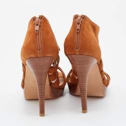 Stuart Weitzman Brown Suede Strappy Sandals Size 38.5