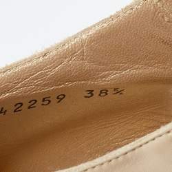Stuart Weitzman Cream Leather and Elastic Fabric Cross Strap Sandals Size 38.5