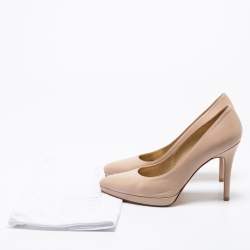Stuart Weitzman Beige Leather Platform Pumps Size 38