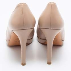 Stuart Weitzman Beige Leather Platform Pumps Size 38