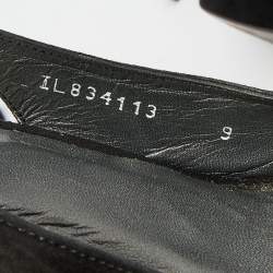 Stuart Weitzman Black Suede Crystal Embellished Platform Slingback Sandals Size 39.5