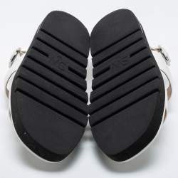 Pre Owned Stuart Weitzman White Leather Flat Slingback Sandals Size 39.5