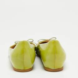 Stuart Weitzman Green/Silver Patent Leather Ballet Flats Size 38