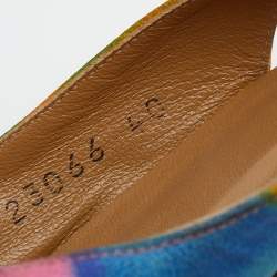 Stuart Weitzman Multicolor Fabric Peep Toe Slingback Sandals Size 40