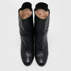 Stuart Weitzman Black Leather Ankle Length Boots Size 37.5