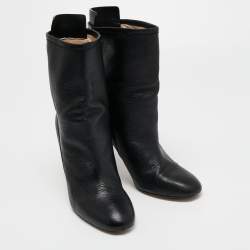 Stuart Weitzman Black Leather Ankle Length Boots Size 37.5