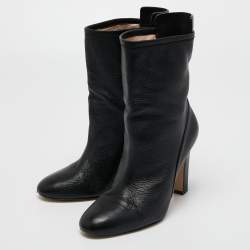 Stuart Weitzman Black Leather Ankle Length Boots Size 37.5