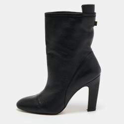 Stuart Weitzman Black Leather Ankle Length Boots Size 37.5