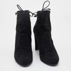 Stuart Weitzman Black Suede Ankle Length Boots Size 39