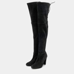 Stuart Weitzman Black Suede Thigh High Boots Size 37