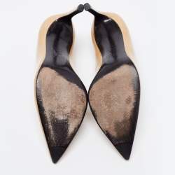 Pre Owned Stuart Weitzman Beige Patent Heist Pumps Size 39.5