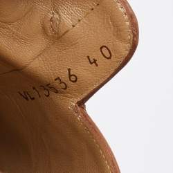 Stuart Weitzman Brown Leather Tassel Pointed Toe Flat Mules Size 40