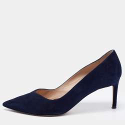 Stuart Weitzman Blue Suede Anny Pointed Toe Pumps Size 37