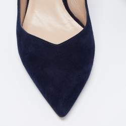 Stuart Weitzman Blue Suede Anny Pointed Toe Pumps Size 37