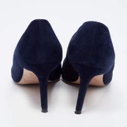 Stuart Weitzman Blue Suede Anny Pointed Toe Pumps Size 37