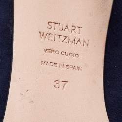 Stuart Weitzman Blue Suede Anny Pointed Toe Pumps Size 37