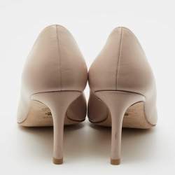 Stuart Weitzman Beige Leather Pointed Toe Pumps Size 38.5