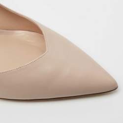 Stuart Weitzman Beige Leather Pointed Toe Pumps Size 38.5