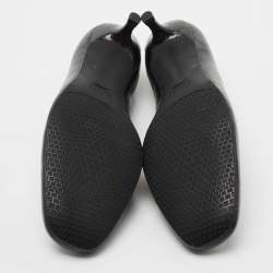 Pre Owned Stuart Weitzman Black Embossed Leather Bow Pumps Size 41