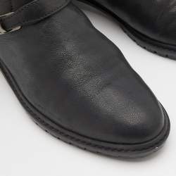 Stuart Weitzman Black Leather Go West Studded Ankle Length Boots Size 38.5