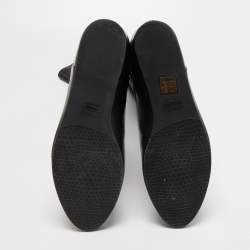 Pre Owned Stuart Weitzman Black Leather Knee Length Boots Size 38.5