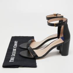 Stuart Weitzman Black Leather Bambina Ankle Strap Sandals Size 41