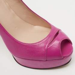 Stuart Weitzman Pink Leather Peep Toe Platform Pumps Size 38