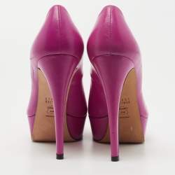 Stuart Weitzman Pink Leather Peep Toe Platform Pumps Size 38